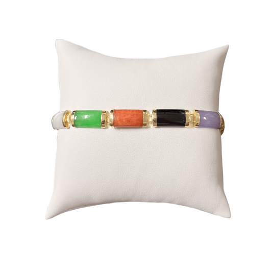 Multicolor Jade & Onyx Bracelet