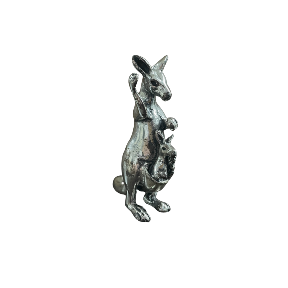 Silver Kangaroo Figurine