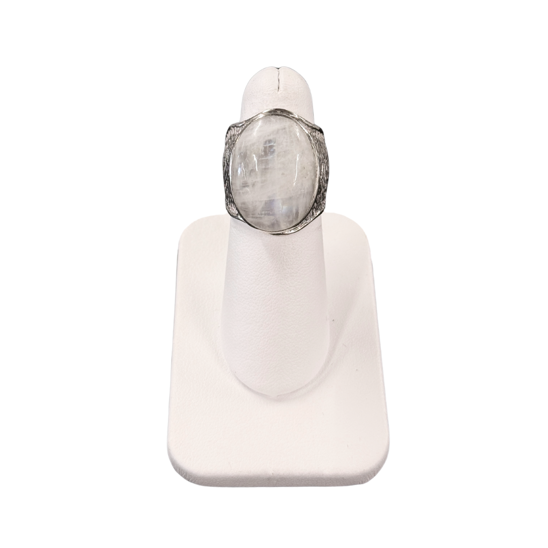 Moonstone Bark Ring