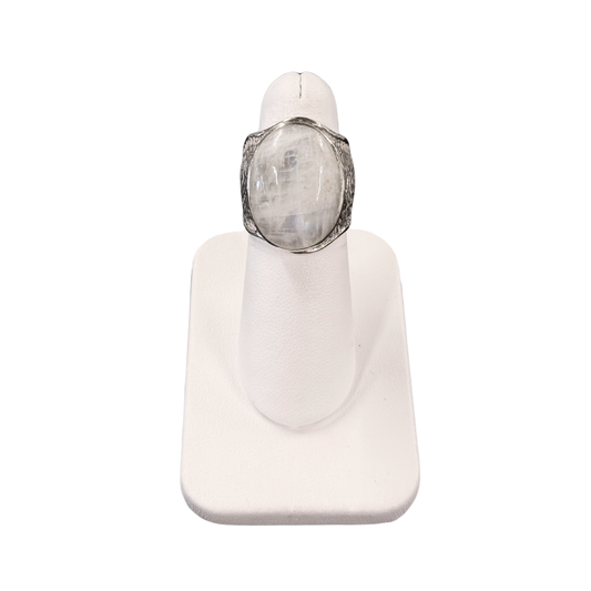 Moonstone Bark Ring