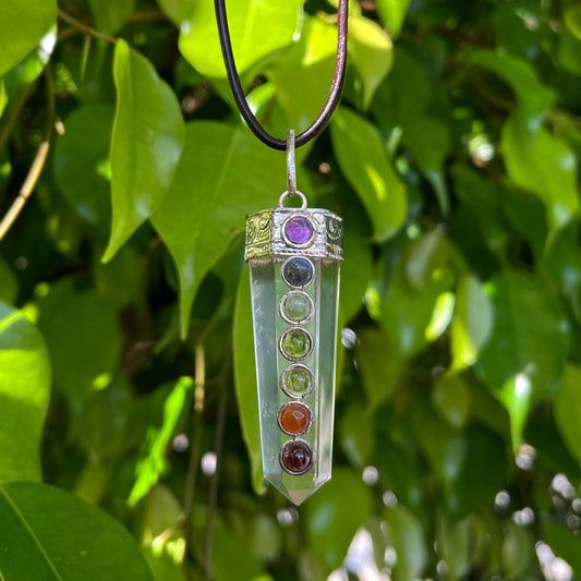 Clear Quartz Chakras Pendant