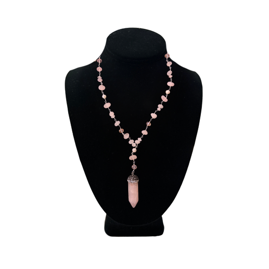 Rose Quartz Point Necklace