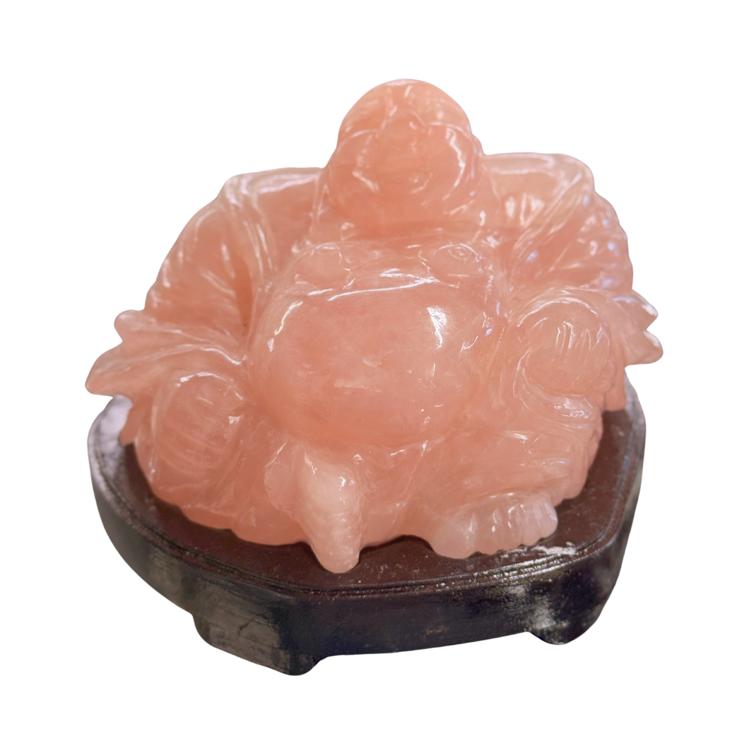 Rose Quartz Laughing Buddha
