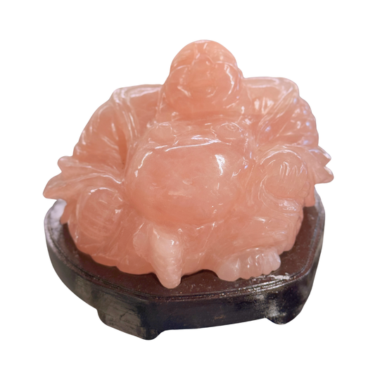 Rose Quartz Laughing Buddha