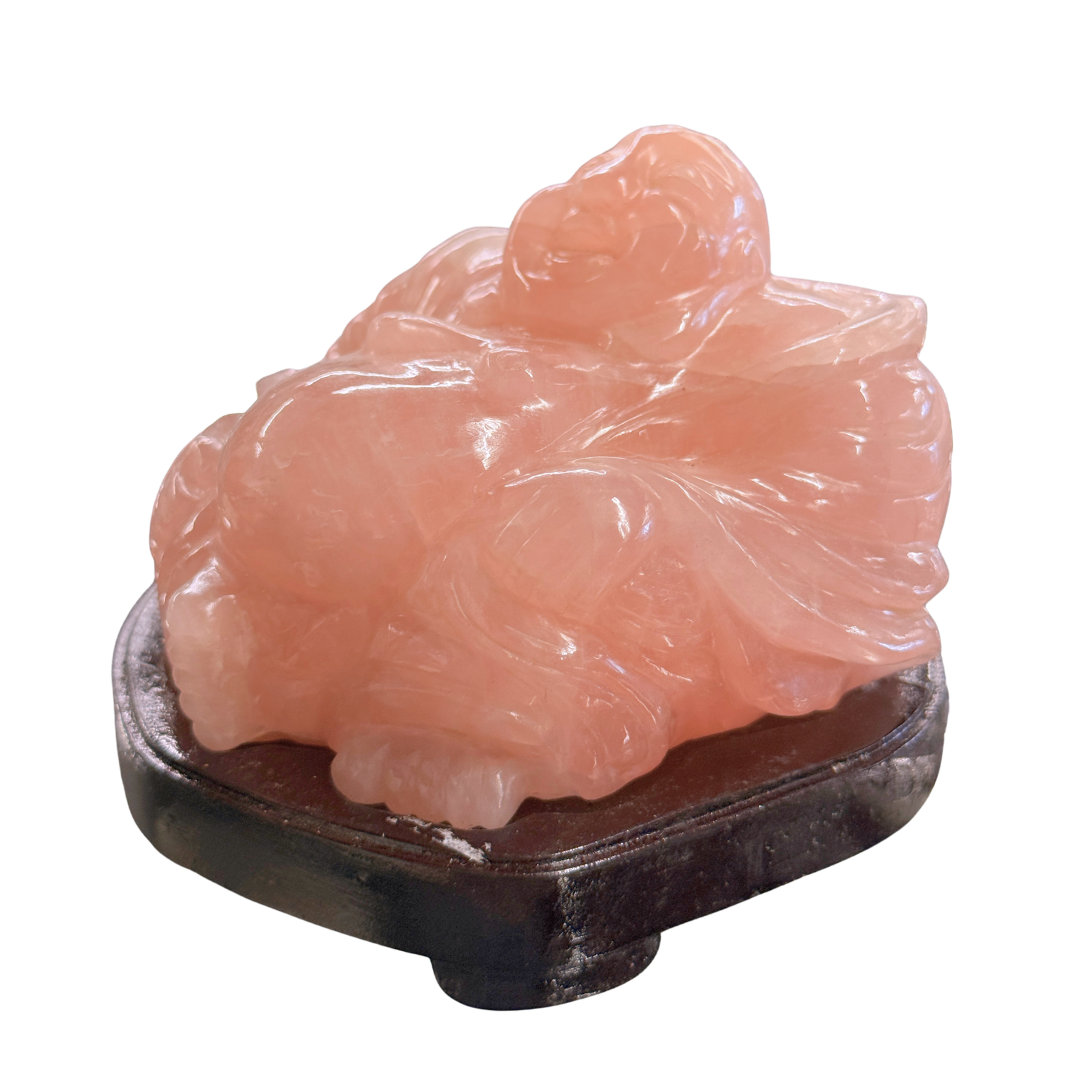 Rose Quartz Laughing Buddha