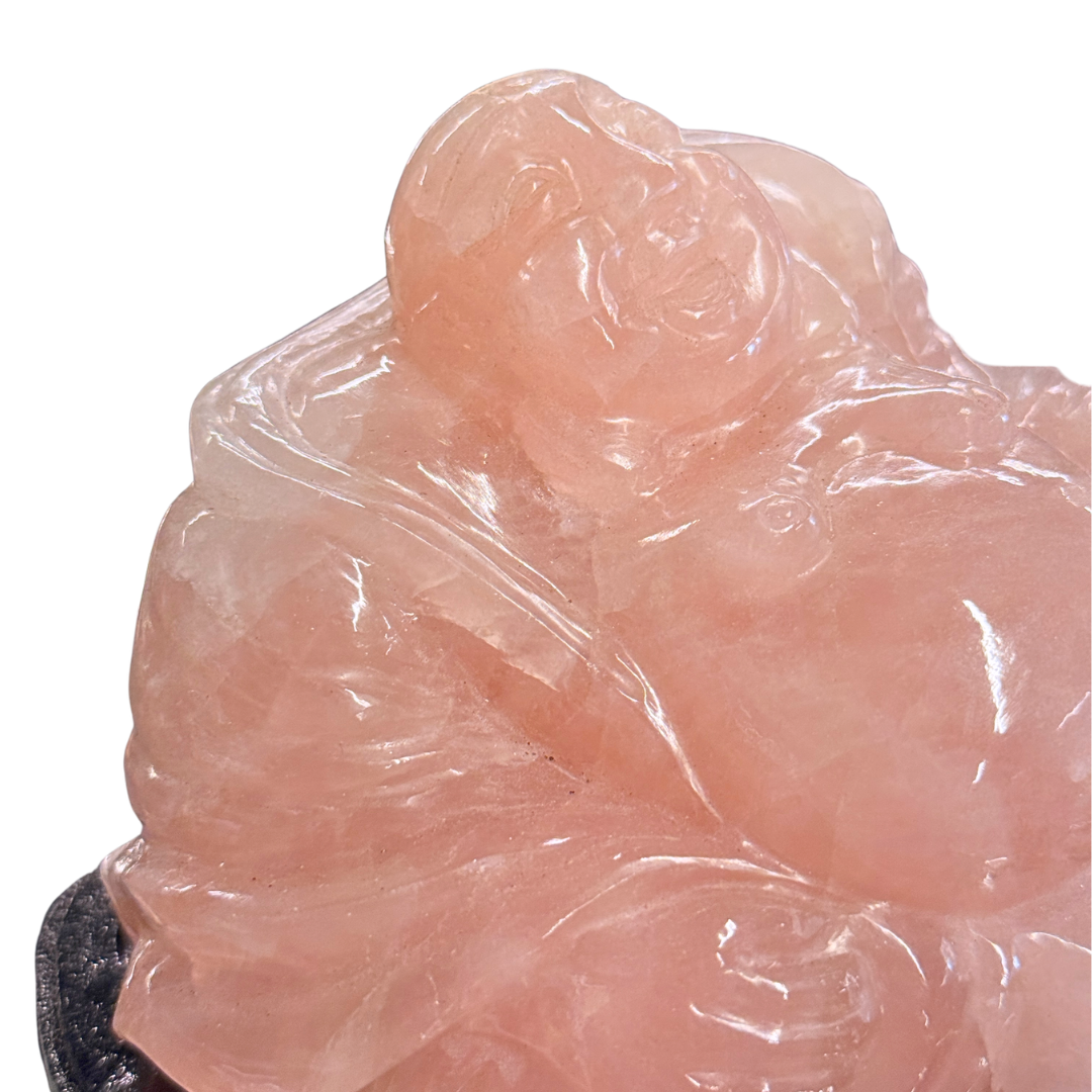 Rose Quartz Laughing Buddha