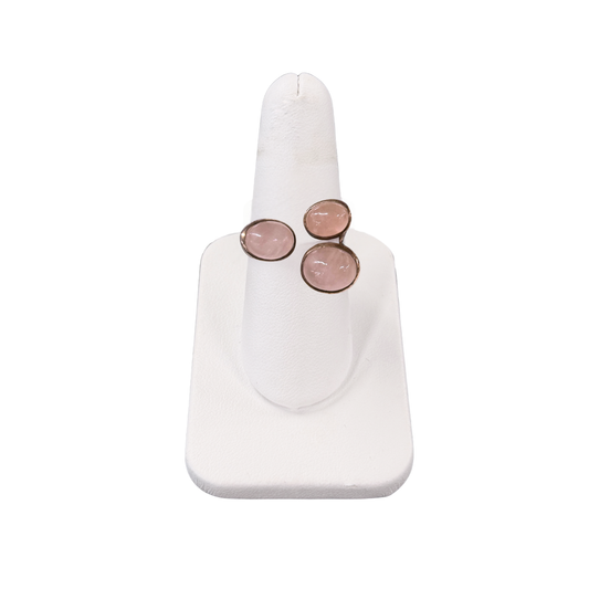 Rose Quartz Triple Stone Ring