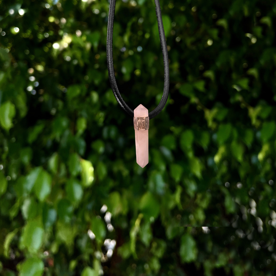 Mini Rose Quartz Point Pendant
