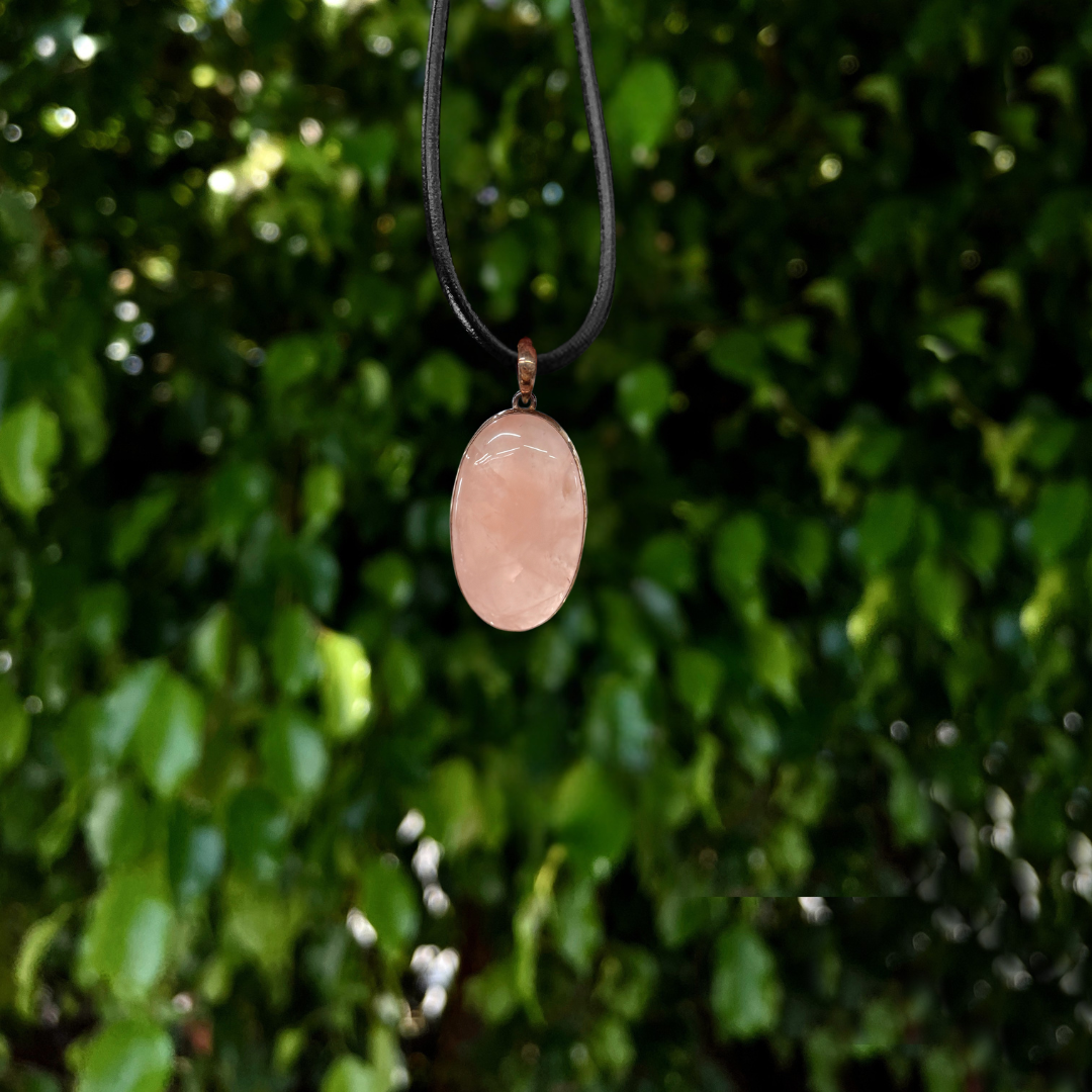 Rose Quartz Oval Pendant