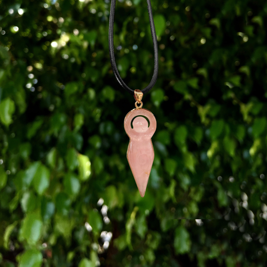 Rose Quartz Goddess Pendant