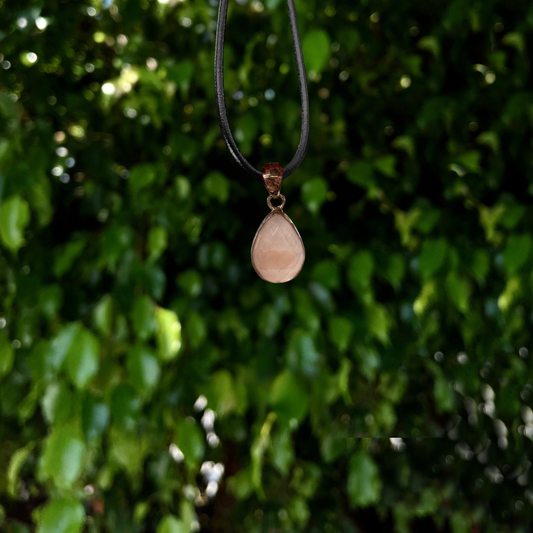 Faceted Rose Quartz Single Drop Pendant