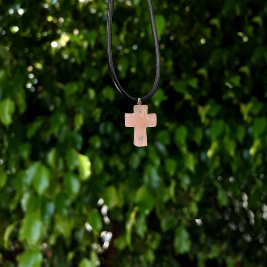 Rose Quartz Cross Pendant