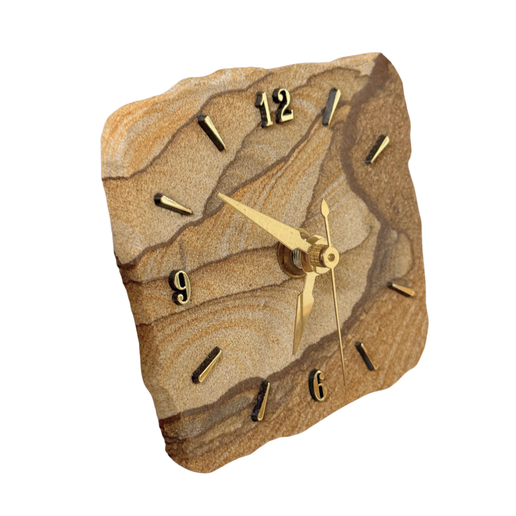 Sunstone Curved Desk Clock – Natural Stone Clock – Art By God