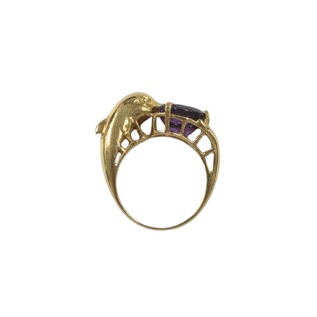Amethyst Dolphin Ring