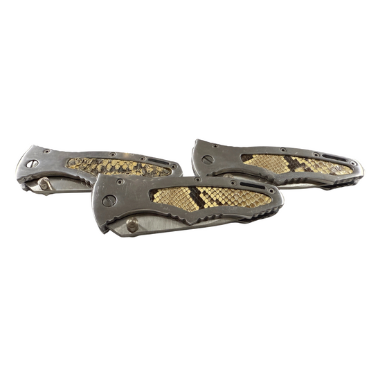 Folding Knife with Python Skin