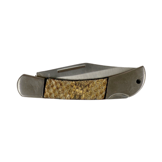 Rattlesnake Skin Folding Knife