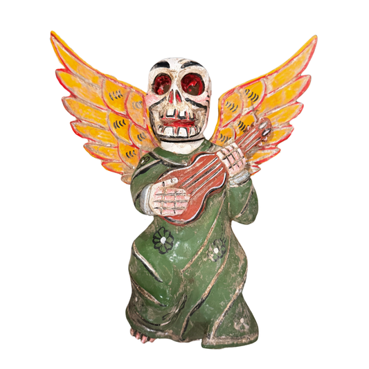 Skeleton Angel Musician Figure