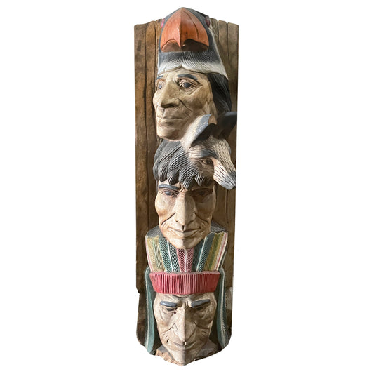 Native American Chiefs Totem with Eagle