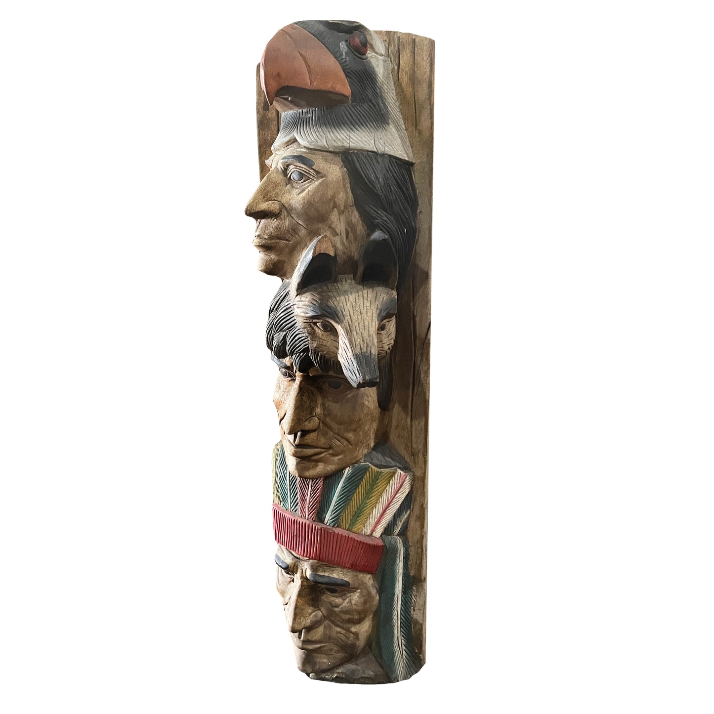 Native American Chiefs Totem with Eagle