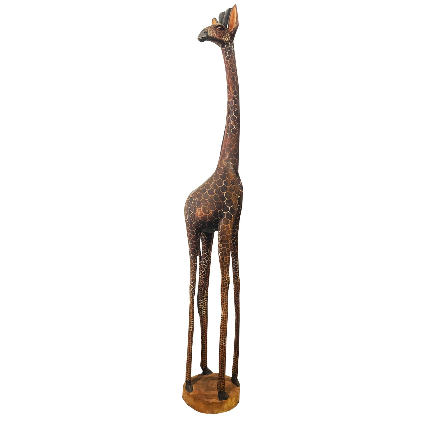 Wooden Giraffe Sculpture