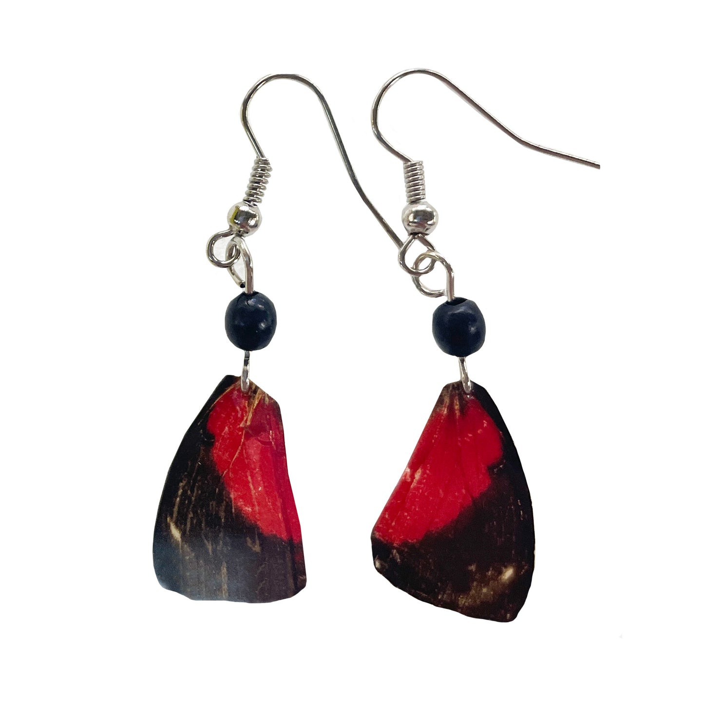 Red Postman Butterfly Wing Earrings