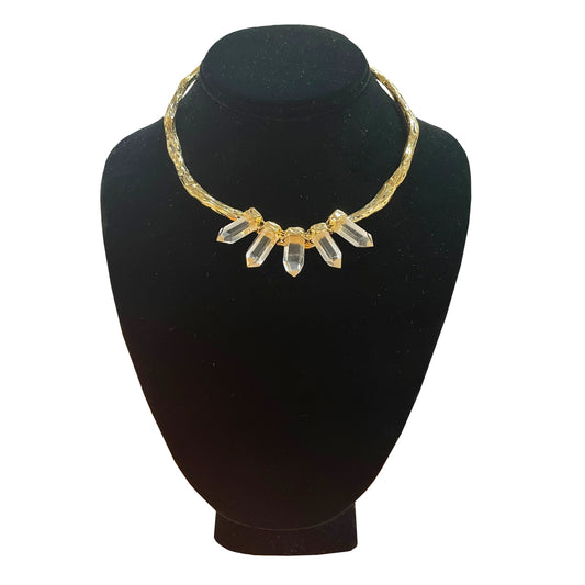 Golden Crystal Prism Necklace