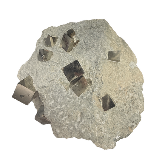 Pyrite Cubes in Matrix