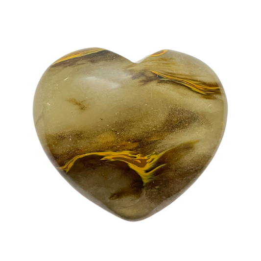 Yellow Smelt Jasper Quartz Heart