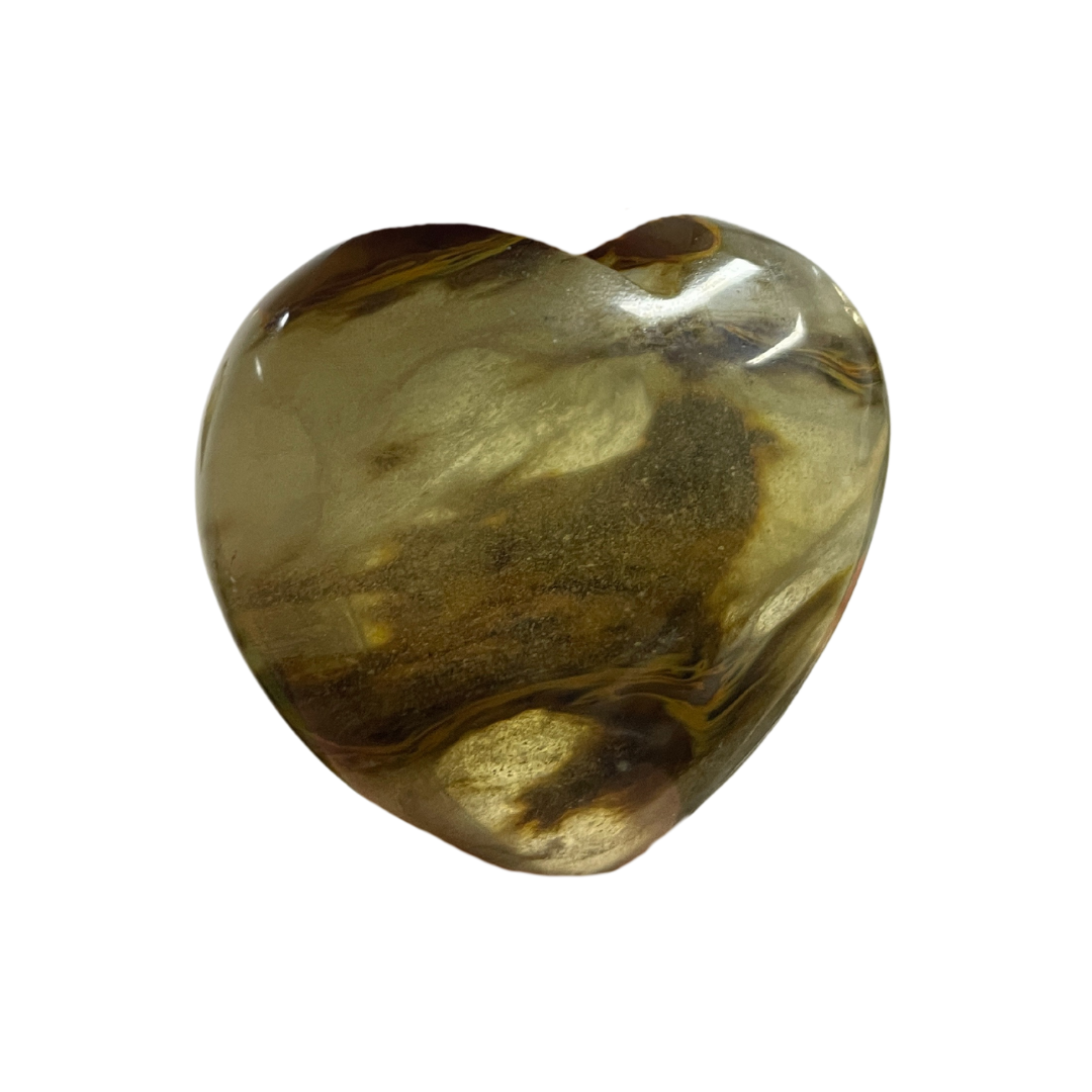 Yellow Smelt Jasper Quartz Heart